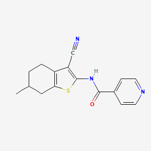 molecular formula C16H15N3OS B5073970 N-(3-cyano-6-methyl-4,5,6,7-tetrahydro-1-benzothien-2-yl)isonicotinamide 