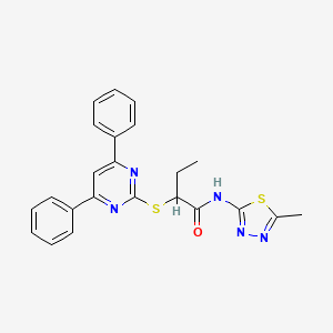 2-[(4,6-diphenyl-2-pyrimidinyl)thio]-N-(5-methyl-1,3,4-thiadiazol-2-yl)butanamide