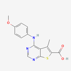 4-[(4-methoxyphenyl)amino]-5-methylthieno[2,3-d]pyrimidine-6-carboxylic acid