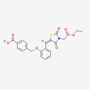 4-[(2-{[3-(2-ethoxy-2-oxoethyl)-2,4-dioxo-1,3-thiazolidin-5-ylidene]methyl}phenoxy)methyl]benzoic acid