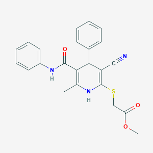 methyl {[5-(anilinocarbonyl)-3-cyano-6-methyl-4-phenyl-1,4-dihydro-2-pyridinyl]thio}acetate