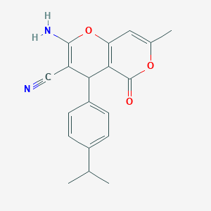 2-AMINO-4-(4-ISOPROPYLPHENYL)-7-METHYL-5-OXO-4H-PYRANO[3,2-C]PYRAN-3-CARBONITRILE