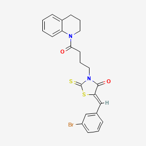 molecular formula C23H21BrN2O2S2 B5074087 5-(3-bromobenzylidene)-3-[4-(3,4-dihydro-1(2H)-quinolinyl)-4-oxobutyl]-2-thioxo-1,3-thiazolidin-4-one 