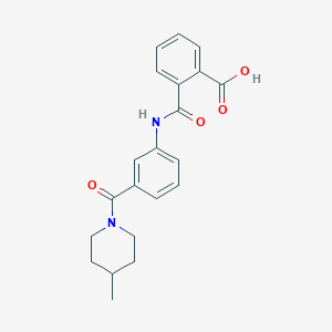 molecular formula C21H22N2O4 B5074091 2-[({3-[(4-methyl-1-piperidinyl)carbonyl]phenyl}amino)carbonyl]benzoic acid 