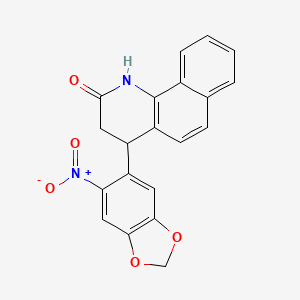 molecular formula C20H14N2O5 B5074097 4-(6-nitro-1,3-benzodioxol-5-yl)-3,4-dihydrobenzo[h]quinolin-2(1H)-one 