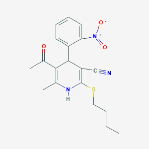 molecular formula C19H21N3O3S B5074119 5-Acetyl-2-butylsulfanyl-6-methyl-4-(2-nitrophenyl)-1,4-dihydropyridine-3-carbonitrile 