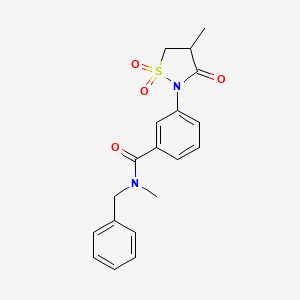 molecular formula C19H20N2O4S B5074133 N-benzyl-N-methyl-3-(4-methyl-1,1,3-trioxo-1,2-thiazolidin-2-yl)benzamide 