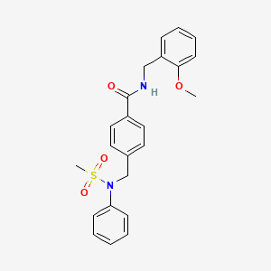 molecular formula C23H24N2O4S B5074141 N-(2-methoxybenzyl)-4-{[(methylsulfonyl)(phenyl)amino]methyl}benzamide 