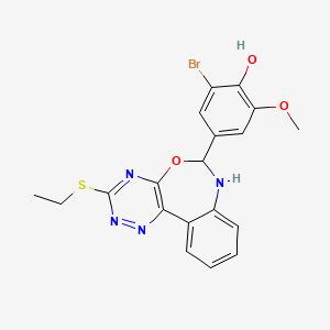 2-Bromo-4-[3-(ethylsulfanyl)-6,7-dihydro[1,2,4]triazino[5,6-D][3,1]benzoxazepin-6-YL]-6-methoxyphenol