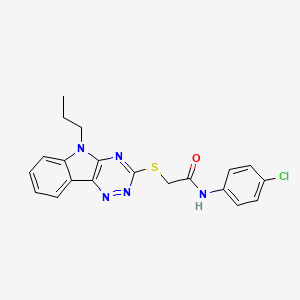 N-(4-chlorophenyl)-2-[(5-propyl-5H-[1,2,4]triazino[5,6-b]indol-3-yl)thio]acetamide