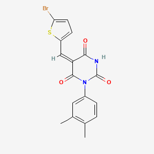 molecular formula C17H13BrN2O3S B5074170 (5E)-5-[(5-bromothiophen-2-yl)methylidene]-1-(3,4-dimethylphenyl)pyrimidine-2,4,6(1H,3H,5H)-trione 