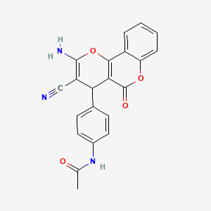 N-[4-(2-amino-3-cyano-5-oxo-4H,5H-pyrano[3,2-c]chromen-4-yl)phenyl]acetamide