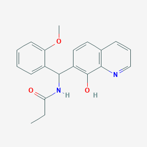 molecular formula C20H20N2O3 B5074228 N-[(8-hydroxy-7-quinolinyl)(2-methoxyphenyl)methyl]propanamide 