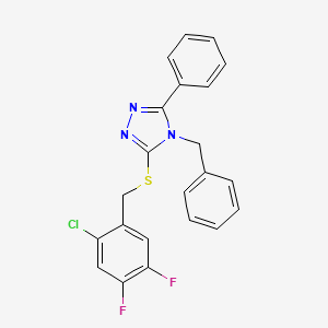 4-benzyl-3-[(2-chloro-4,5-difluorobenzyl)thio]-5-phenyl-4H-1,2,4-triazole