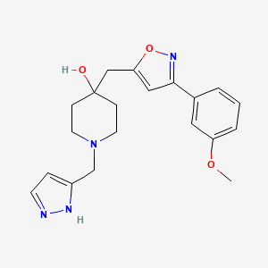 4-{[3-(3-methoxyphenyl)-5-isoxazolyl]methyl}-1-(1H-pyrazol-3-ylmethyl)-4-piperidinol