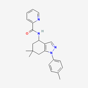 molecular formula C22H24N4O B5074313 N-[6,6-dimethyl-1-(4-methylphenyl)-4,5,6,7-tetrahydro-1H-indazol-4-yl]-2-pyridinecarboxamide 