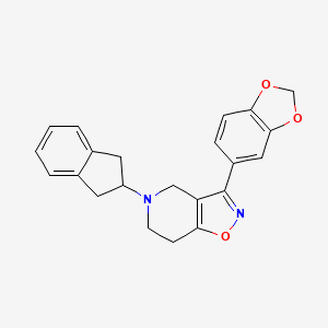 molecular formula C22H20N2O3 B5074318 3-(1,3-benzodioxol-5-yl)-5-(2,3-dihydro-1H-inden-2-yl)-6,7-dihydro-4H-[1,2]oxazolo[4,5-c]pyridine 