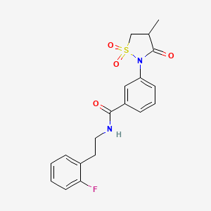 N-[2-(2-fluorophenyl)ethyl]-3-(4-methyl-1,1,3-trioxo-1lambda6,2-thiazolidin-2-yl)benzamide