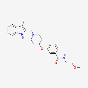 N-(2-methoxyethyl)-3-[1-[(3-methyl-1H-indol-2-yl)methyl]piperidin-4-yl]oxybenzamide