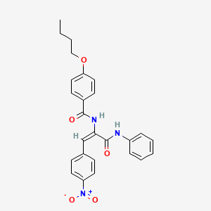 molecular formula C26H25N3O5 B5074342 N-[(E)-3-anilino-1-(4-nitrophenyl)-3-oxoprop-1-en-2-yl]-4-butoxybenzamide 