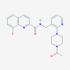 N-{[2-(4-acetyl-1-piperazinyl)-3-pyridinyl]methyl}-8-fluoro-2-quinolinecarboxamide