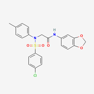 N~1~-1,3-benzodioxol-5-yl-N~2~-[(4-chlorophenyl)sulfonyl]-N~2~-(4-methylphenyl)glycinamide