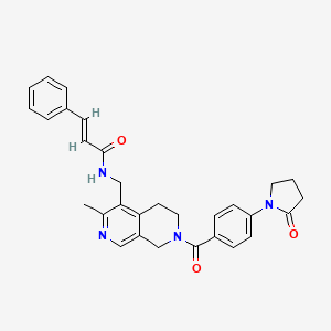 molecular formula C30H30N4O3 B5074389 (2E)-N-({3-methyl-7-[4-(2-oxo-1-pyrrolidinyl)benzoyl]-5,6,7,8-tetrahydro-2,7-naphthyridin-4-yl}methyl)-3-phenylacrylamide 