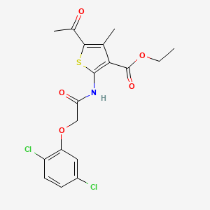 ethyl 5-acetyl-2-{[(2,5-dichlorophenoxy)acetyl]amino}-4-methyl-3-thiophenecarboxylate