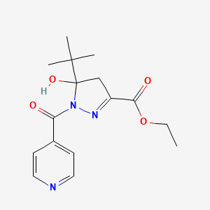 ethyl 5-tert-butyl-5-hydroxy-1-isonicotinoyl-4,5-dihydro-1H-pyrazole-3-carboxylate