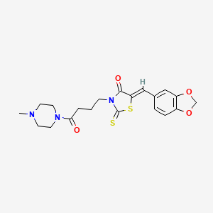 5-(1,3-benzodioxol-5-ylmethylene)-3-[4-(4-methyl-1-piperazinyl)-4-oxobutyl]-2-thioxo-1,3-thiazolidin-4-one