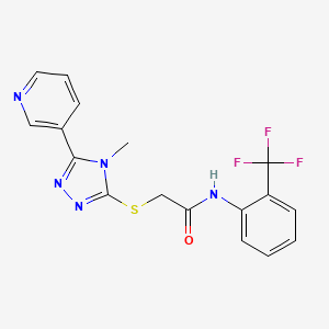 molecular formula C17H14F3N5OS B5074497 2-{[4-METHYL-5-(3-PYRIDINYL)-4H-1,2,4-TRIAZOL-3-YL]SULFANYL}-N-[2-(TRIFLUOROMETHYL)PHENYL]ACETAMIDE 