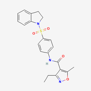 molecular formula C21H21N3O4S B5074512 N-[4-(2,3-dihydro-1H-indol-1-ylsulfonyl)phenyl]-3-ethyl-5-methyl-4-isoxazolecarboxamide 