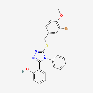 2-[5-[(3-Bromo-4-methoxyphenyl)methylsulfanyl]-4-phenyl-1,2,4-triazol-3-yl]phenol