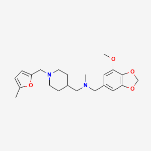 molecular formula C22H30N2O4 B5074544 1-(7-methoxy-1,3-benzodioxol-5-yl)-N-methyl-N-({1-[(5-methyl-2-furyl)methyl]-4-piperidinyl}methyl)methanamine 