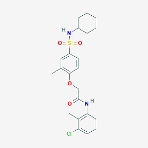 N-(3-chloro-2-methylphenyl)-2-[4-(cyclohexylsulfamoyl)-2-methylphenoxy]acetamide