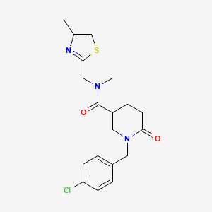 1-(4-chlorobenzyl)-N-methyl-N-[(4-methyl-1,3-thiazol-2-yl)methyl]-6-oxo-3-piperidinecarboxamide