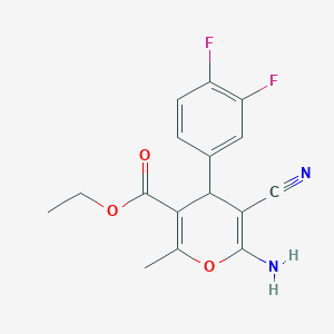 molecular formula C16H14F2N2O3 B5074579 ethyl 6-amino-5-cyano-4-(3,4-difluorophenyl)-2-methyl-4H-pyran-3-carboxylate 