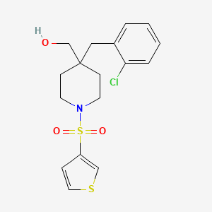 molecular formula C17H20ClNO3S2 B5074582 [4-(2-chlorobenzyl)-1-(3-thienylsulfonyl)-4-piperidinyl]methanol 