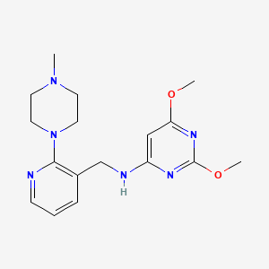 molecular formula C17H24N6O2 B5074590 2,6-dimethoxy-N-{[2-(4-methyl-1-piperazinyl)-3-pyridinyl]methyl}-4-pyrimidinamine 