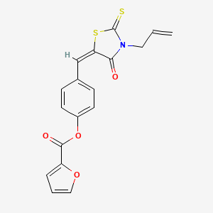 molecular formula C18H13NO4S2 B5074592 4-[(3-allyl-4-oxo-2-thioxo-1,3-thiazolidin-5-ylidene)methyl]phenyl 2-furoate 