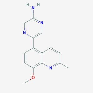 molecular formula C15H14N4O B5074607 5-(8-methoxy-2-methyl-5-quinolinyl)-2-pyrazinamine 