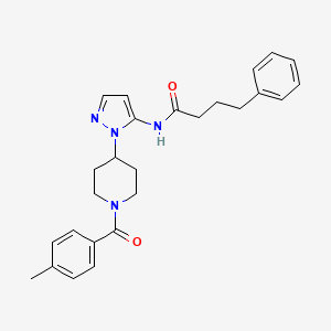 N-{1-[1-(4-methylbenzoyl)-4-piperidinyl]-1H-pyrazol-5-yl}-4-phenylbutanamide