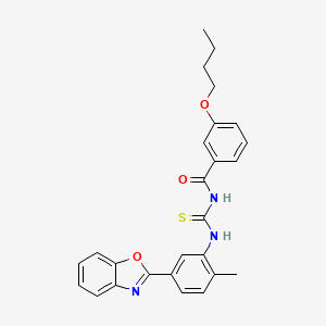 molecular formula C26H25N3O3S B5074632 N-({[5-(1,3-benzoxazol-2-yl)-2-methylphenyl]amino}carbonothioyl)-3-butoxybenzamide 