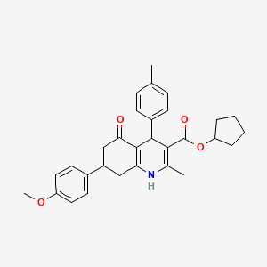 cyclopentyl 7-(4-methoxyphenyl)-2-methyl-4-(4-methylphenyl)-5-oxo-1,4,5,6,7,8-hexahydro-3-quinolinecarboxylate