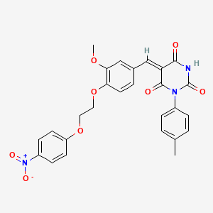 5-{3-methoxy-4-[2-(4-nitrophenoxy)ethoxy]benzylidene}-1-(4-methylphenyl)-2,4,6(1H,3H,5H)-pyrimidinetrione