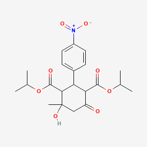 diisopropyl 4-hydroxy-4-methyl-2-(4-nitrophenyl)-6-oxo-1,3-cyclohexanedicarboxylate