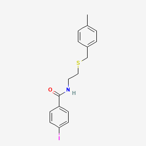 molecular formula C17H18INOS B5074688 4-iodo-N-{2-[(4-methylbenzyl)thio]ethyl}benzamide 