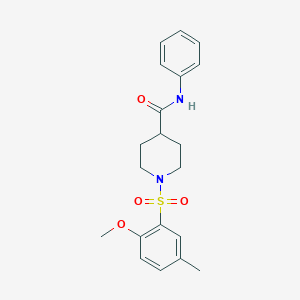 molecular formula C20H24N2O4S B5074710 1-[(2-methoxy-5-methylphenyl)sulfonyl]-N-phenyl-4-piperidinecarboxamide 