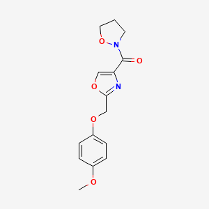 molecular formula C15H16N2O5 B5074726 2-({2-[(4-methoxyphenoxy)methyl]-1,3-oxazol-4-yl}carbonyl)isoxazolidine 