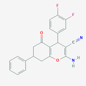 molecular formula C22H16F2N2O2 B5074789 2-amino-4-(3,4-difluorophenyl)-5-oxo-7-phenyl-5,6,7,8-tetrahydro-4H-chromene-3-carbonitrile 